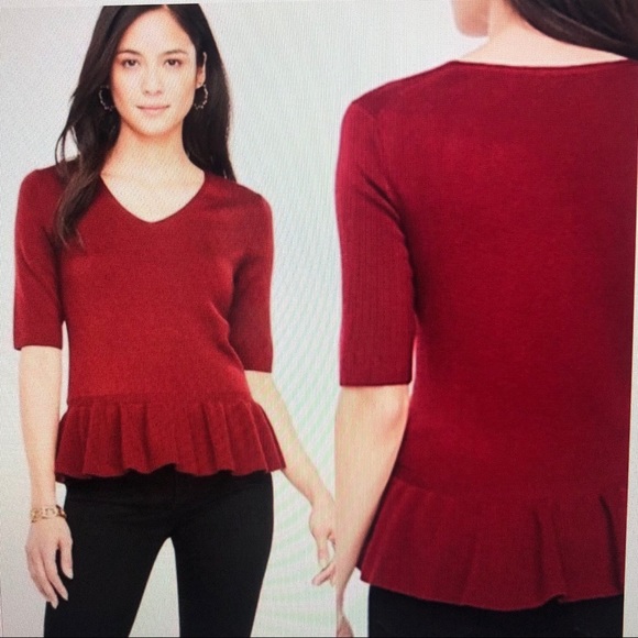 Ann Taylor Wool Peplum Sweater - Picture 9 of 9